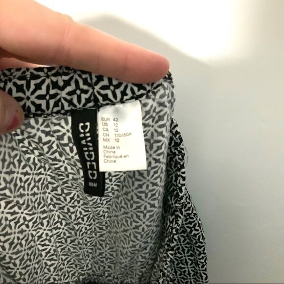 Divided strapless romper black white sz 12 - Picture 3 of 3